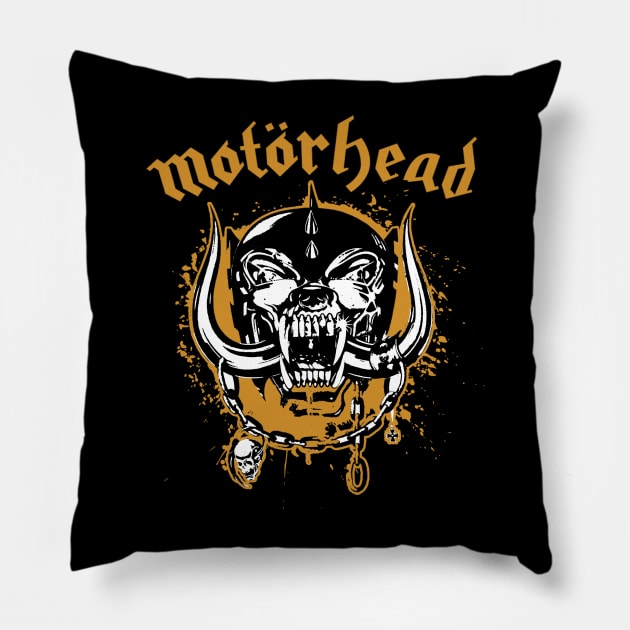 motorhead lemmy metal band Pillow by Ville Otila Abstract