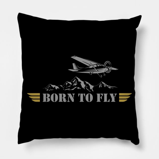 BORN TO FLY  Pilot Plane - single airplane Pillow by Pannolinno