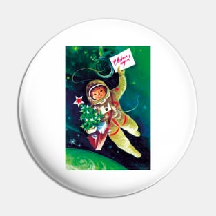 Space New Year, Space Christmas, Soviet posterart Pin