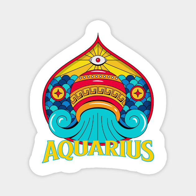 Aquarius Zodiac Design Magnet by Tip Top Tee's