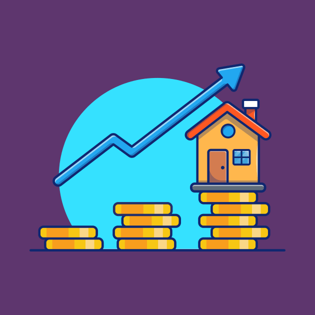 House With Gold Coin Statistic Cartoon (2) by Catalyst Labs