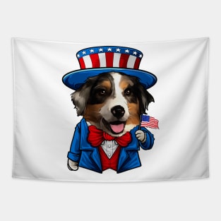 Fourth of July Australian Shepherd Tapestry