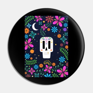 Sugar Skull Dia De Los Muertos Day of the Dead Halloween Pin