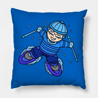 Skiing Kid Pillow