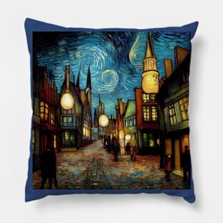 Starry Night in Diagon Alley Pillow