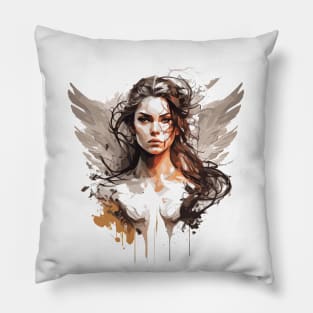 Woman Beauty Portrait Fantasy Painting Wild Life Adventure Pillow