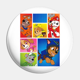 Dog in Comic Boxes Pin