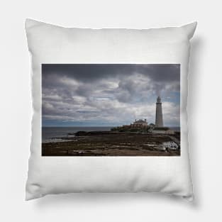 St Mary's Island under a stormy sky Pillow