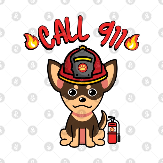 Cute small dog is a firefighter by Pet Station