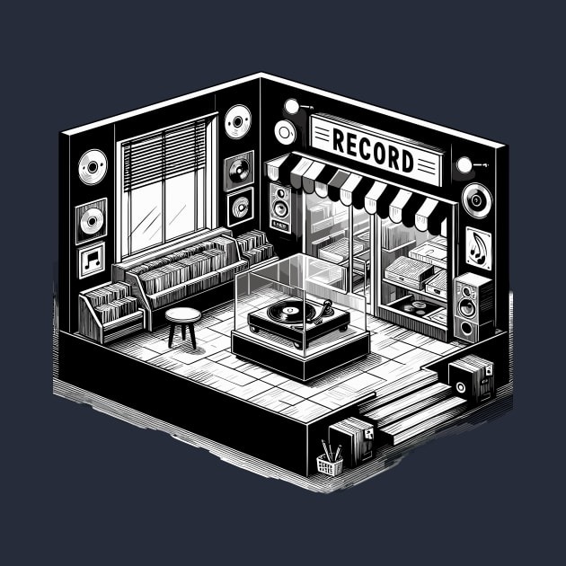 Record shop by OldSchoolRetro