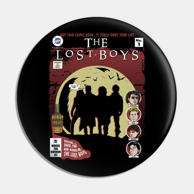 Vampires everywhere, Dwayne, David, Paul and Marko are The Lost Boys Pin by DaveLeonardo