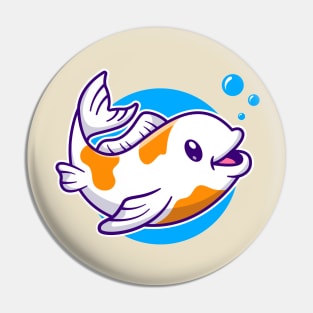 Cute Koi Fish Swimming Cartoon Pin