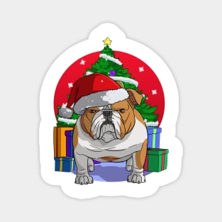 English Bulldog Santa Merry Christmas Magnet