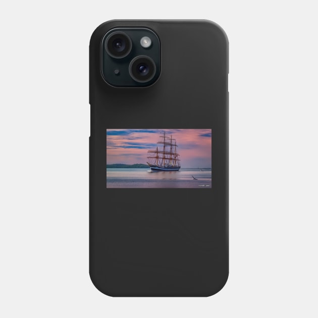 Tall Ship Ship at Sunset Phone Case by kenmo