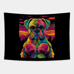 Boxer Boxing Bulldog Dog Pop Art Tapestry