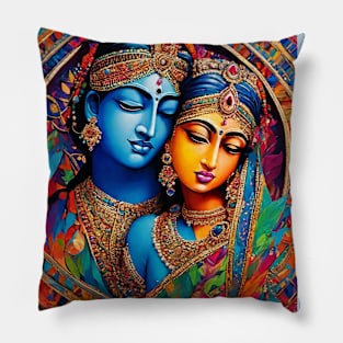 Lord Krishna & Radha Love Story Pillow