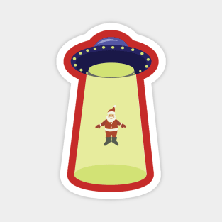 Santa being abducted by UFO Magnet