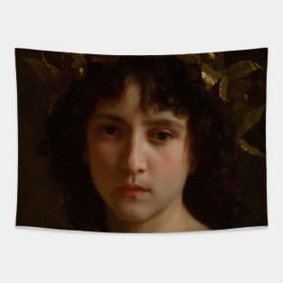 Head of an Italian Girl with a Laurel Wreath by William-Adolphe Bouguereau Tapestry