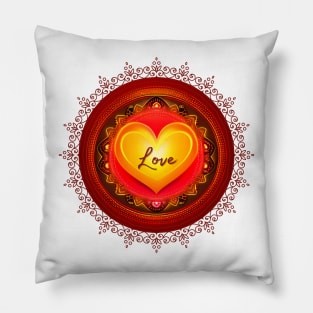 Heart Lovin' Mandala Pillow