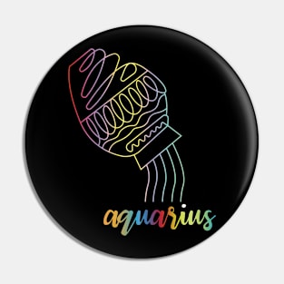 Aquarius Zodiac Tie Dye Pin