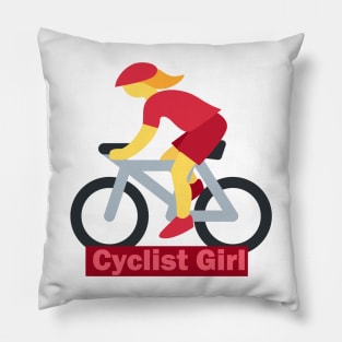 Cyclist girl Pillow