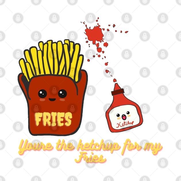 Fries and Ketchup Pair by Lookify