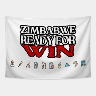 Zimbabwe Cricket Ready Dor Win Tapestry