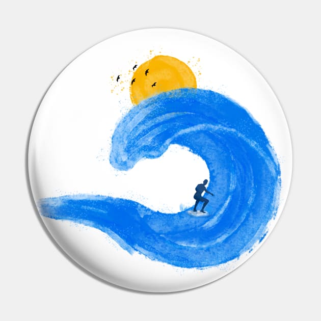 I Love Surfing Pin by Tebscooler