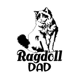 Ragdoll Dad, Cute Cat Sketch Graphic, Ragdoll Cat Lover Gift For Men T-Shirt