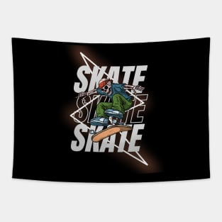 Halloween Skate Tricks Thrills and Spooky Chills Tapestry