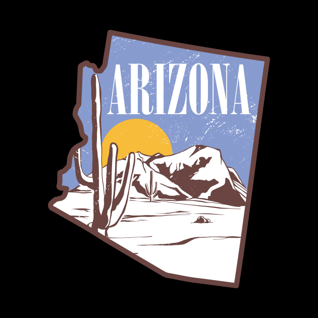 State of Arizona Desert Landscape by SunburstGeo