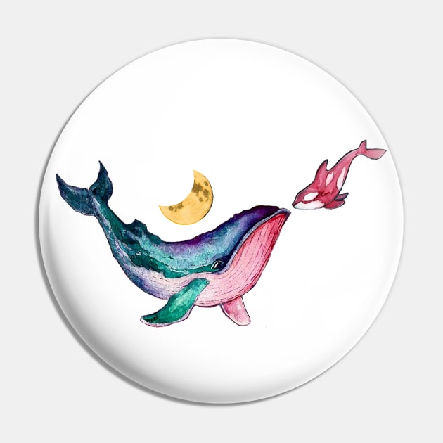 Whales and The Moon Pin by TatianaBS