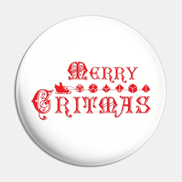 Merry Critmas Santa Sleigh Dice Xmas Pin by OfficialTeeDreams