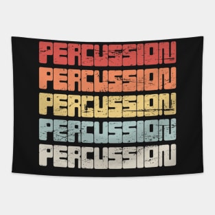 Retro 70s PERCUSSION Text Tapestry