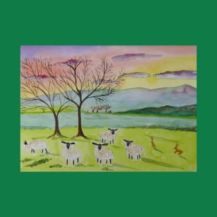 Quirky Sheep at Sunset T-Shirt