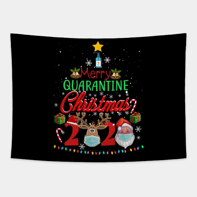 Merry Quarantine Christmas 2020 Pajamas Family Matching Xmas Shirt Tapestry by Bruna Clothing