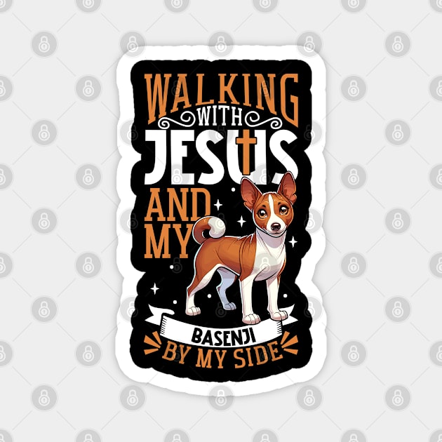 Jesus and dog - Basenji Magnet by Modern Medieval Design