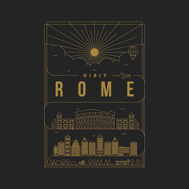 Rome Minimal Lineal Poster by kursatunsal