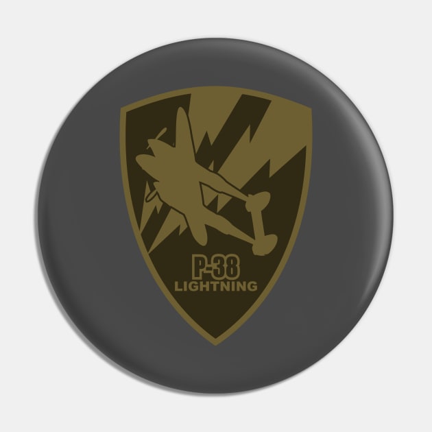 P-38 Lightning Patch Pin by Tailgunnerstudios