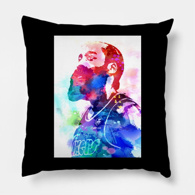 James Harden Watercolor Pillow by Masdian Watercolor