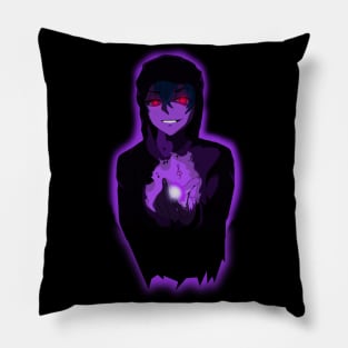 Anime character - Dark bad guy villain with evil anime smile Pillow