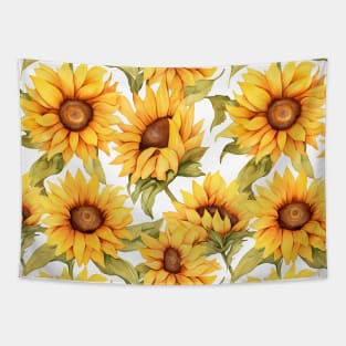 Sunflowers watercolor pattern #4 Tapestry