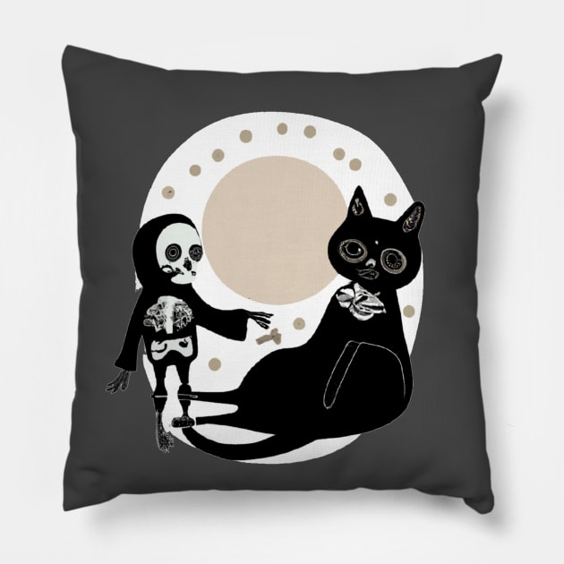 Dia de los Jelly cat Pillow by Jellyworld