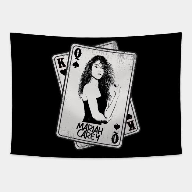 Retro Mariah Carey 80s Card Style Tapestry by Slepet Anis