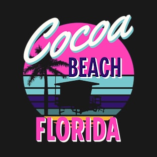 Cocoa Beach Florida Retro Vintage Sunset T-Shirt