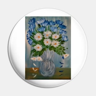 lovely vibrant bouquet of flowers in a silver vase .. Pin