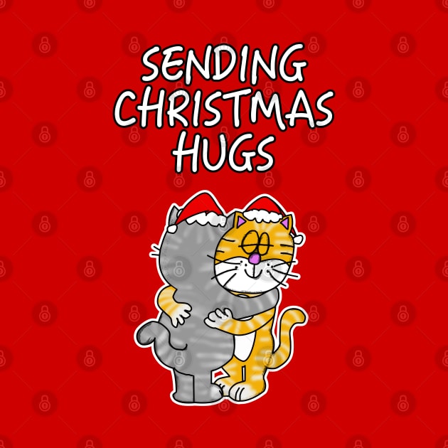 Sending Christmas Hugs Cats Lockdown Xmas 2020 by doodlerob