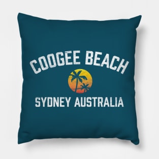 Coogee Beach Sydney Australia NSW Sunset Palm Pillow