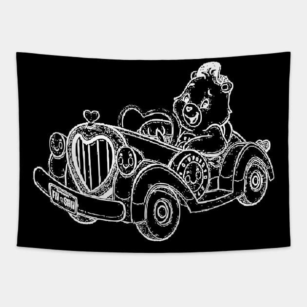 care bear rides in the car Tapestry by SDWTSpodcast