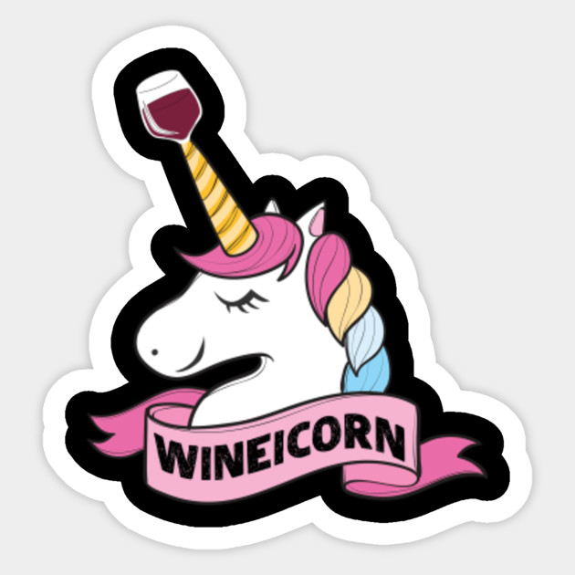 Wineicorn Wine Drinking Unicorn Shirt Wine Sticker Teepublic